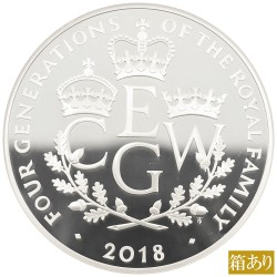イギリス 2018 エリザベス2世 10ポンド 5オンス 銀貨 NGC PF69UC 英国王室4世代 6482618001