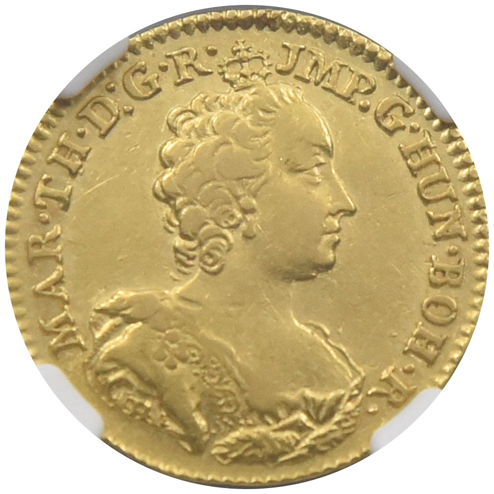 オーストリア領オランダ 1755 1ソブリンドール 金貨 NGC AU55 アントワープ  マリア・テレジア 2127879045