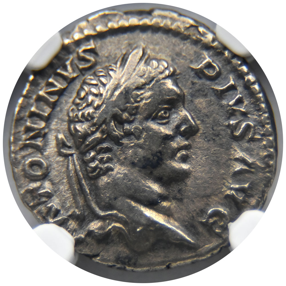 ローマ帝国 AD198-217 ルキウス・セプティミウス・バッシアヌス デナリウス 銀貨 NGC Ch VF カラカラ帝 6155352044