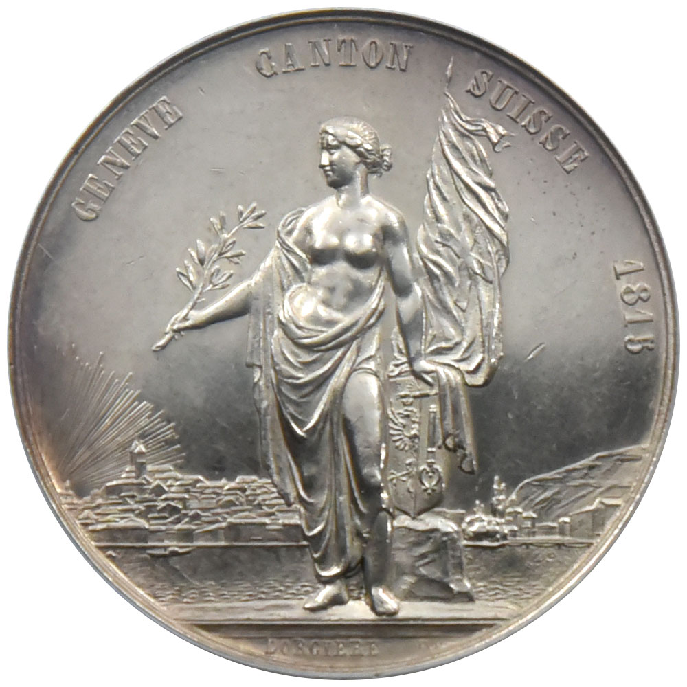 スイス 1851 メダル 銀貨 PCGS Genuine 30351497