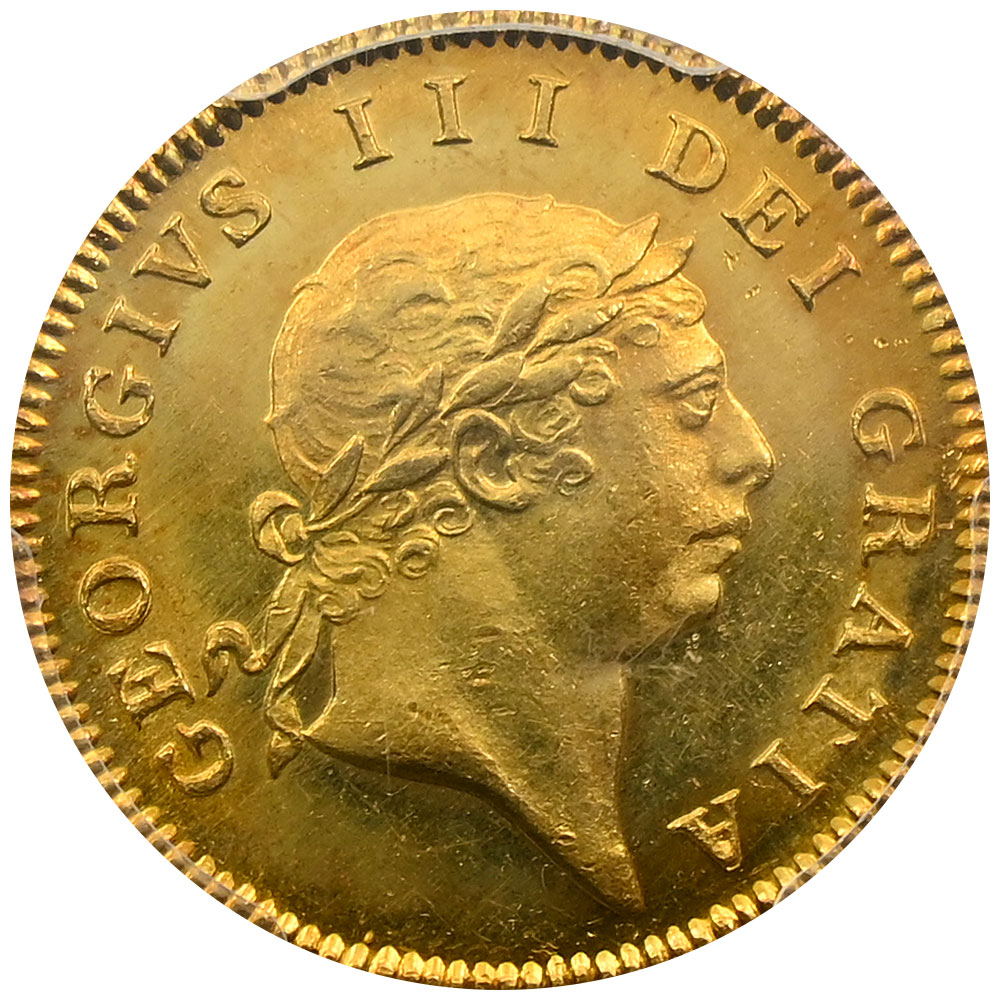 イギリス 1813 ジョージ3世 ハーフギニー 金貨 PCGS MS63 月桂冠像 30802857