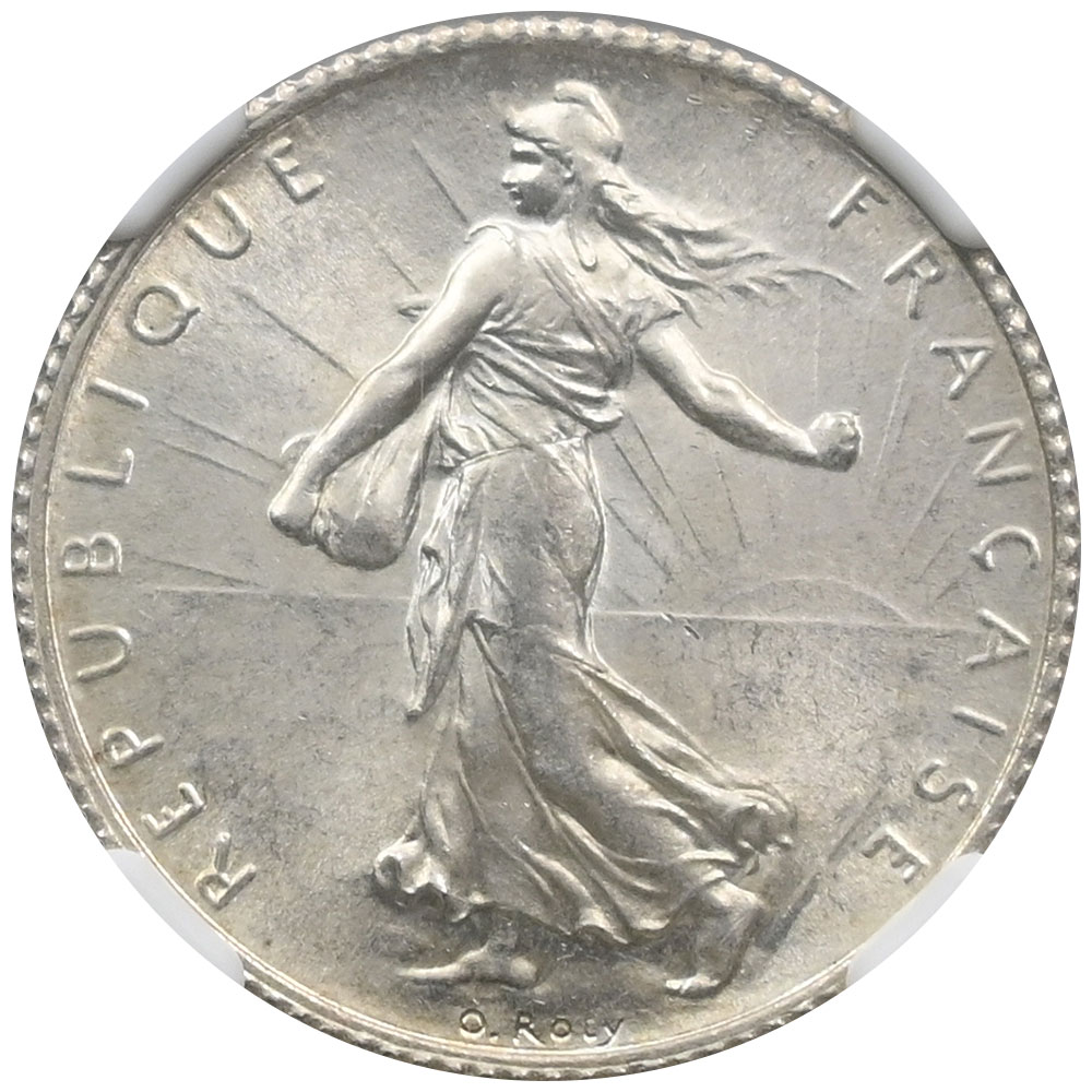 フランス 1919 フラン 銀貨 NGC MS64 種を蒔く人 6728784028