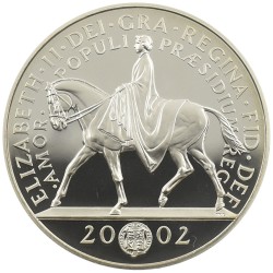 イギリス 2002 エリザベス2世 5ポンド 銀貨 PCGS PR70DCAM 即位50周年記念ゴールデンジュビリー 50340526