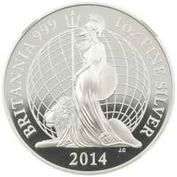 イギリス 2014 エリザベス2世 2ポンド 1オンス 銀貨 NGC PF70UC ブリタニア 3916921052