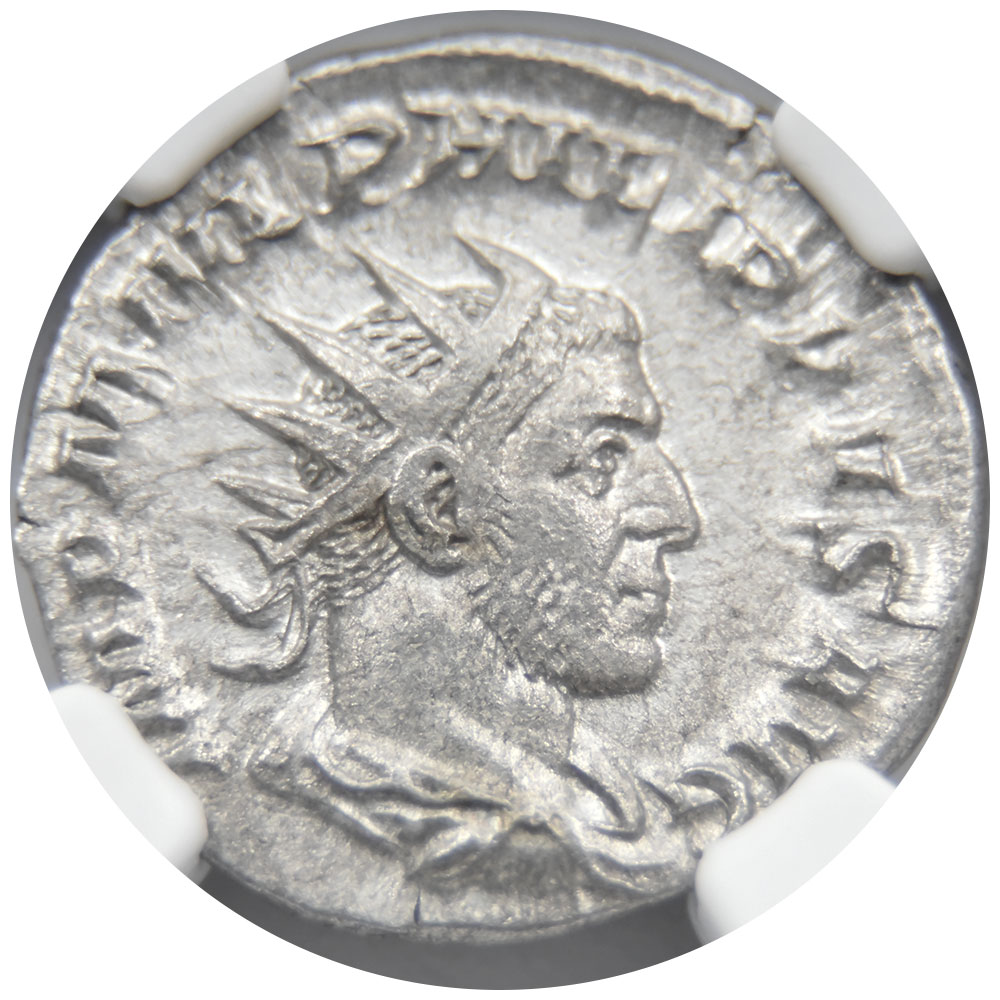 ローマ帝国 AD244-249 フィリップ1世 ダブルデナリウス 銀貨 NGC Ch XF 6155352026