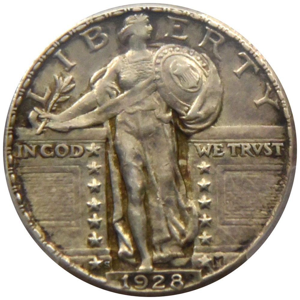 アメリカ 1928-S 25セント 銀貨 PCGS AU 58 スタンディングリバティ 42213428