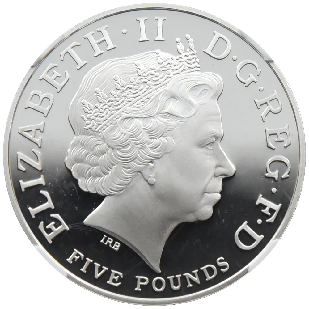 イギリス 2013 エリザベス２世 5ポンド 銀貨 NGC PF 70 ULTRA CAMEO 聖 