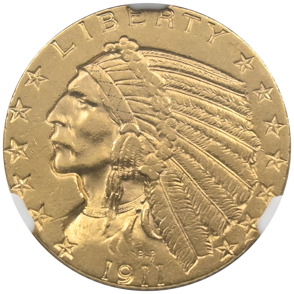 アメリカ 1911 5ドル 金貨 NGC AU58 インディアンヘッド 6653489001