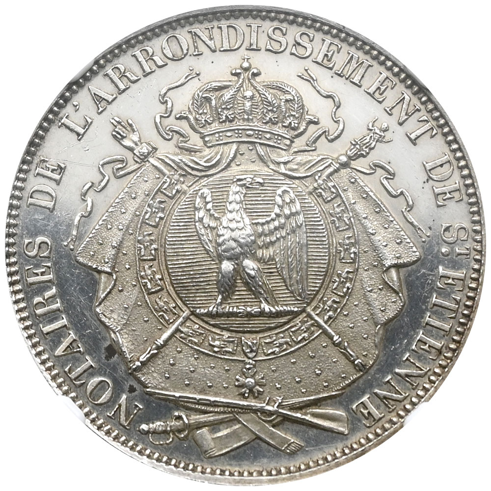 フランス 1813-DATED ジェトン 銀貨 NGC MS61 サン・テティエンヌの公証人 2898844025