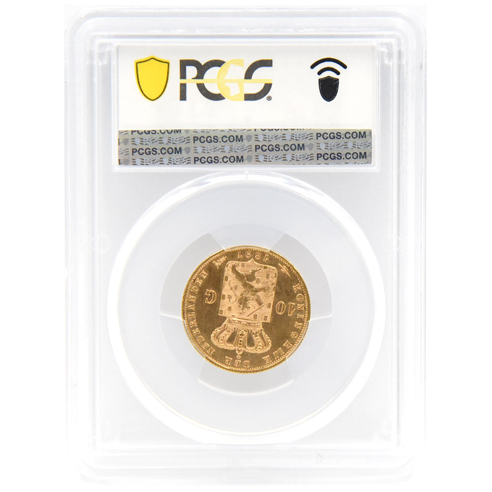 オランダ 1897 10グルデン 金貨 PCGS MS66 ウィルヘルミナ 41096803