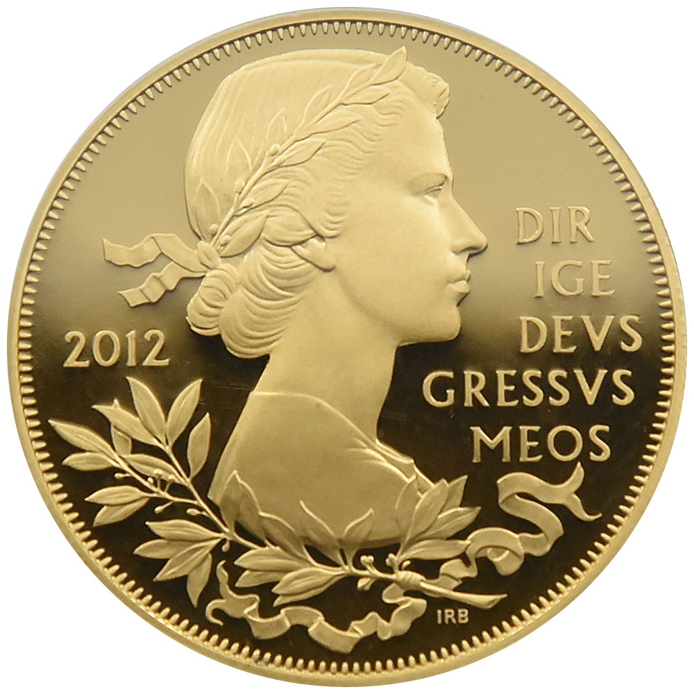 イギリス 2012 エリザベス２世 5ポンド 銀貨 PCGS PR70DCAM ダイアモンドジュビリー　金メッキ 84903575