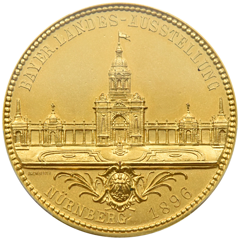 ニュルンベルク 1896 金メッキ銅メダル その他 PCGS SP66 都市景観 45680251
