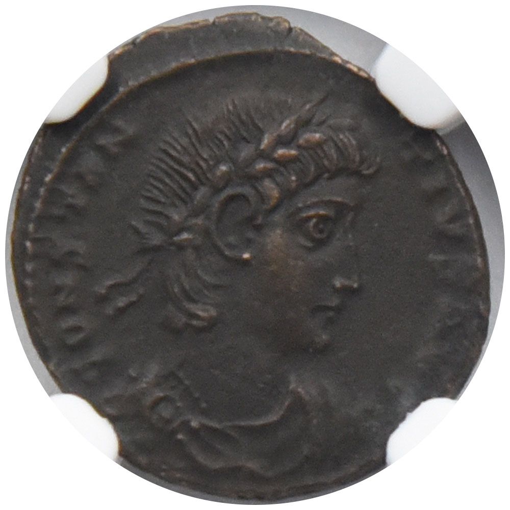 ローマ帝国 AD 337-361 コンスタンティウス2世 ヌムス 銅貨 NGC AU 6157721449