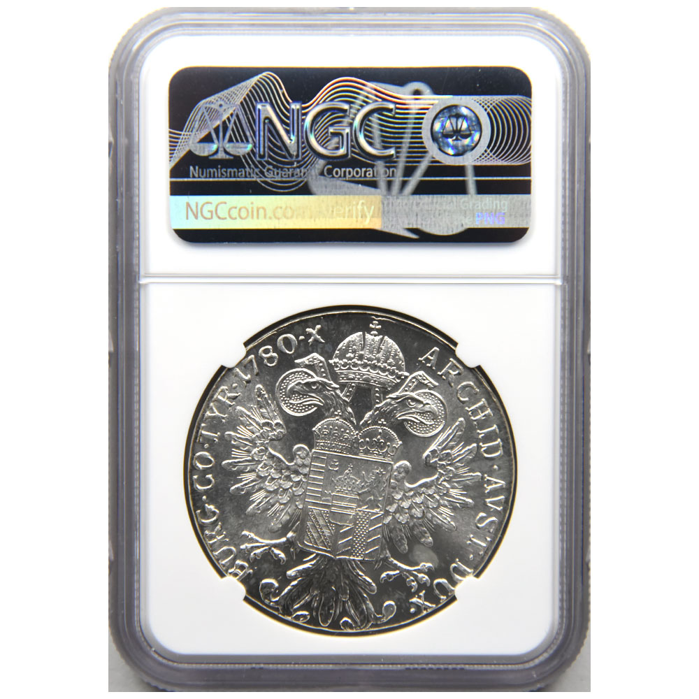 オーストリア 1780-DATED マリアテレジア 1ターラー 銀貨 NGC MS 66