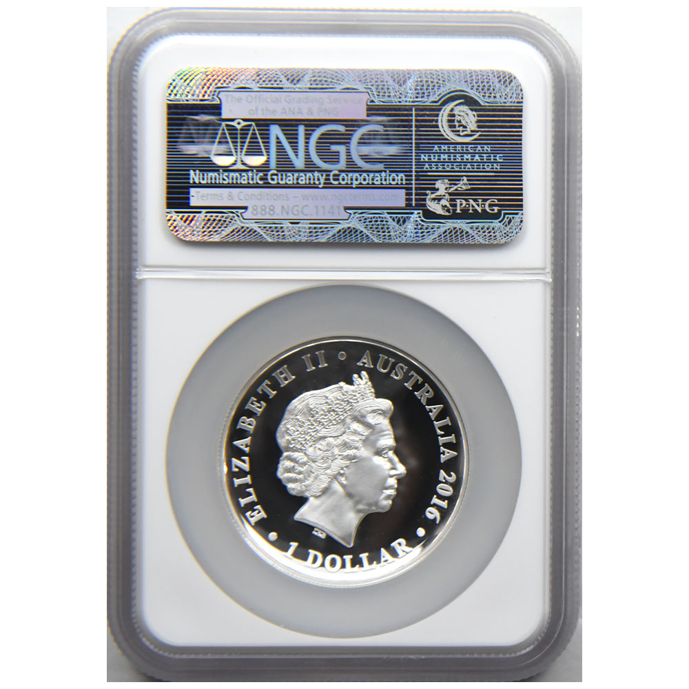 オーストラリア 2016P エリザベス２世 1ドル1オンス 銀貨 NGC PF