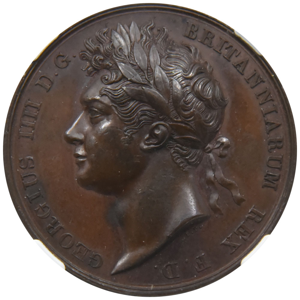 イギリス 1821 ジョージ4世 メダル 銅貨 NGC AU 58 BN 戴冠記念 3835866007
