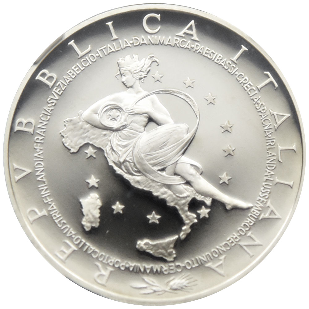 イタリア 2003R 10ユーロ 銀貨 NGC PF 69 ULTRA CAMEO EU議長国着任記念 3957861036