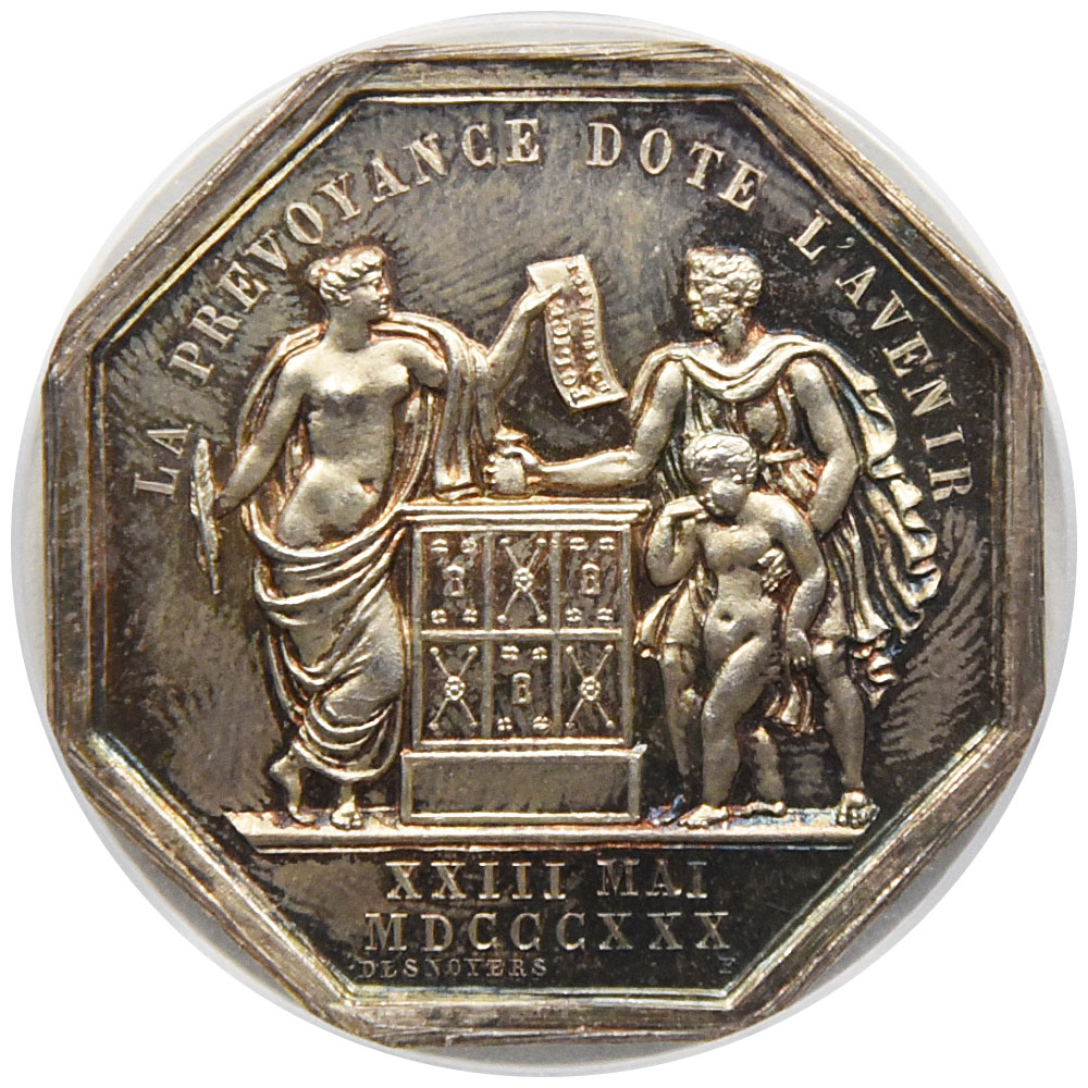 フランス "1830" ジェトン 銀メダル PCGS MS66 Gailhouste-546 Corne 44883154