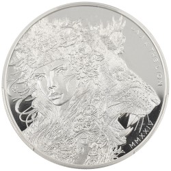セントヘレナ 2024 チャールズ3世 1ポンド 1オンス 銀貨 PCGS MS70 ウナとライオン 49474468