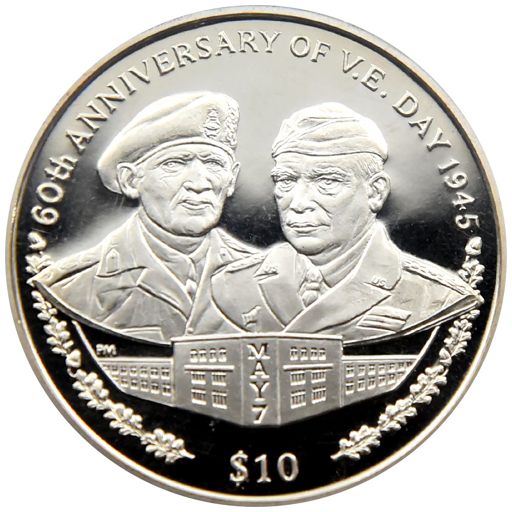 イギリス領ヴァージン諸島 2005 エリザベス２世 10ドル 銀貨 PCGS PR69DCAM 60周年記念 60199024