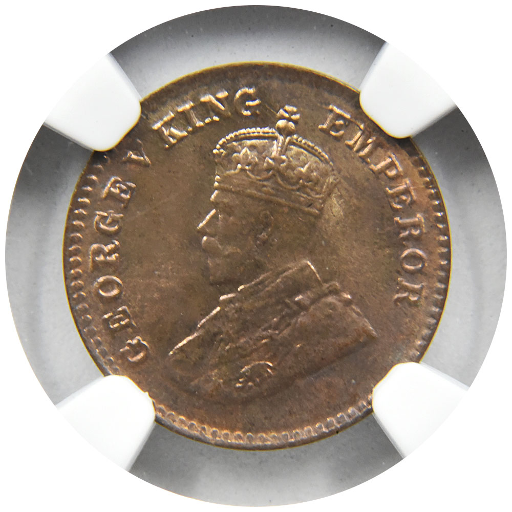 インド 1926(B) ジョージ5世 1/12アナ 銅貨 NGC MS63RB 6722475009