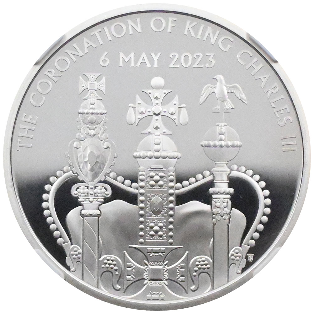 イギリス 2023 チャールズ3世 5ポンド 銀貨 NGC PF70UC 戴冠記念 6523458028