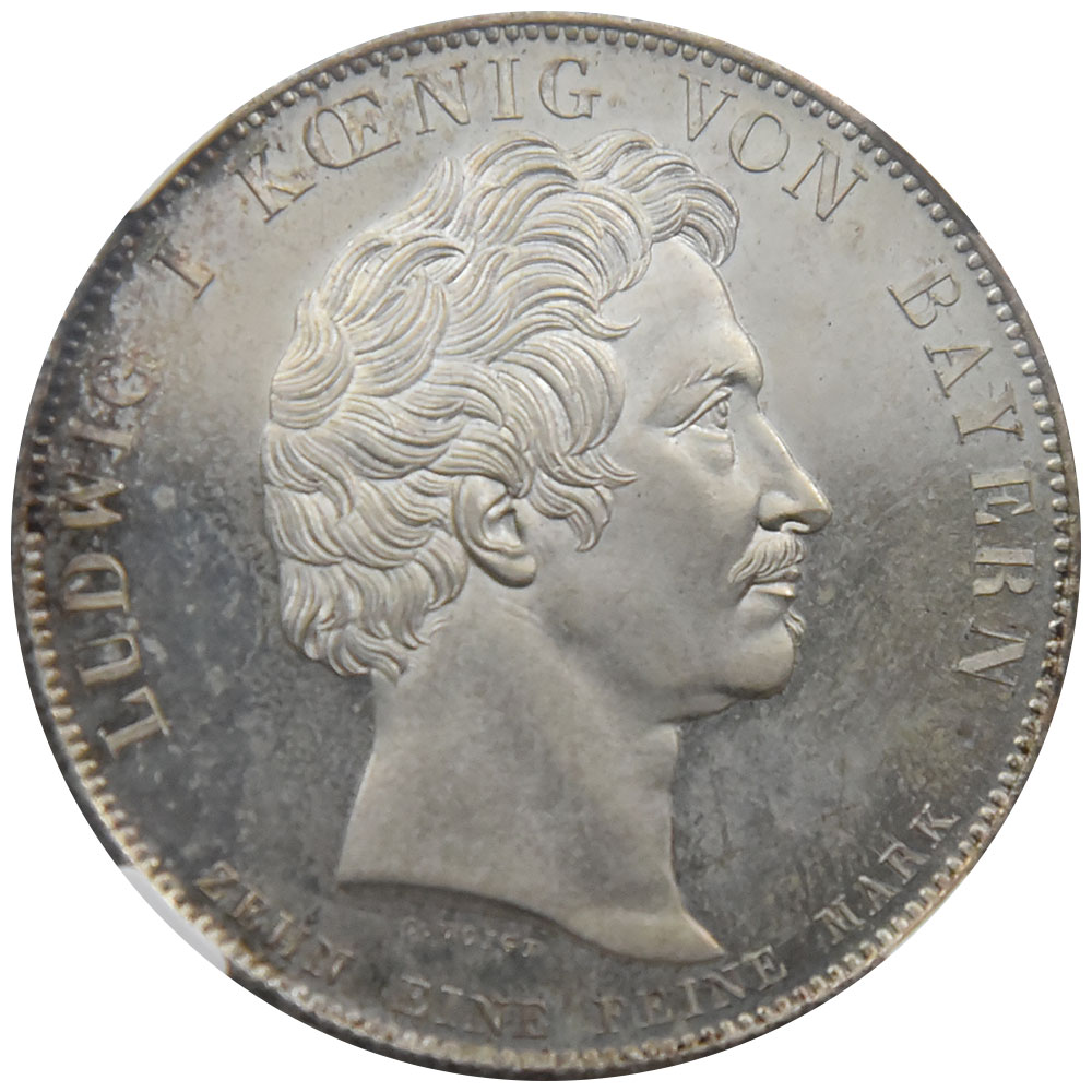 ドイツ 1835 ルードヴィヒ1世 ターラー 銀貨 NGC MS 63 PL バーデンドイツ関税同盟記念 4536386017