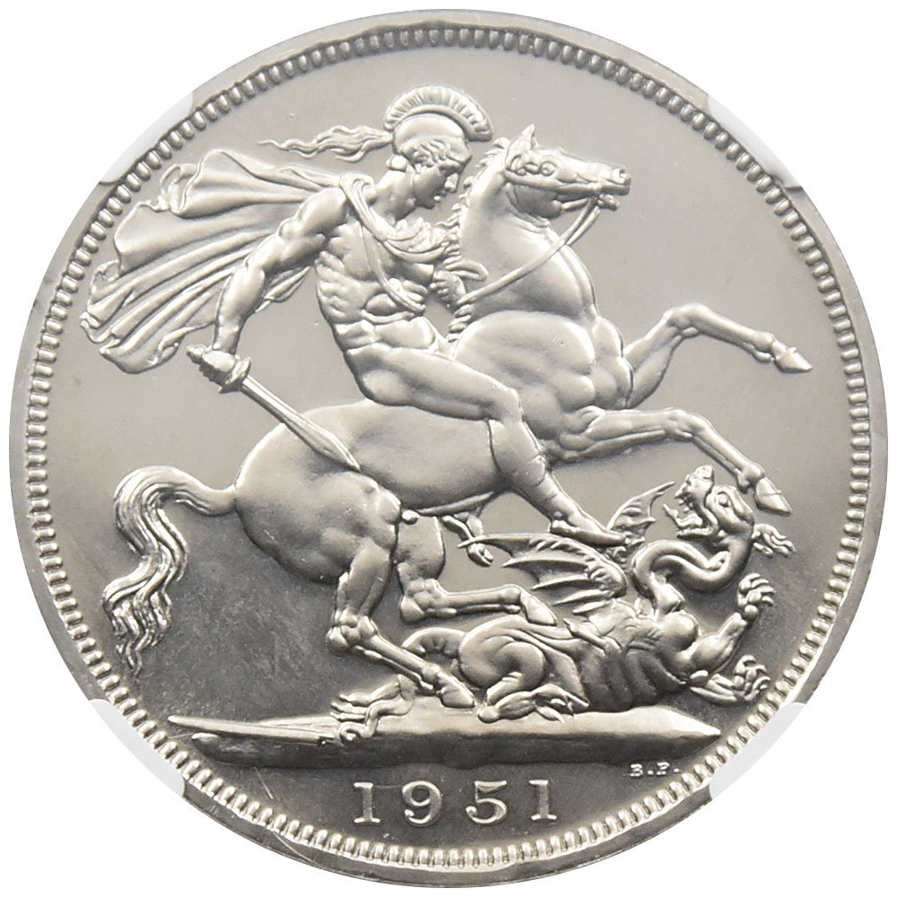 1951年 イギリス 英国際記念 クラウン銀貨 ジョージ６世 PCGS PL64 