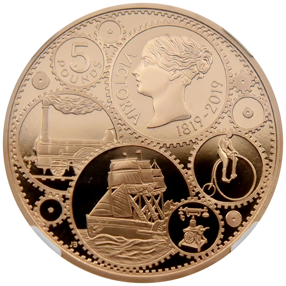 イギリス 2019 エリザベス２世 5ポンド 金貨 NGC PF 69 ULTRA CAMEO