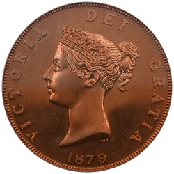 イギリス "1879" ヴィクトリア クラウン 銅貨 PCGS PR66RD 35524758