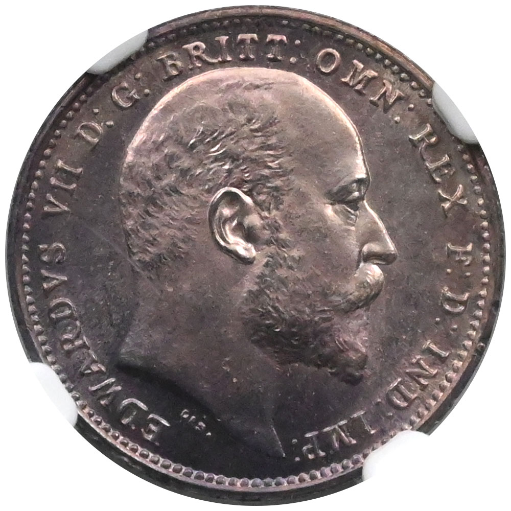 イギリス 1904 エドワード7世 4ペンス 銀貨 NGC MS66 マウンディコイン 2788546005