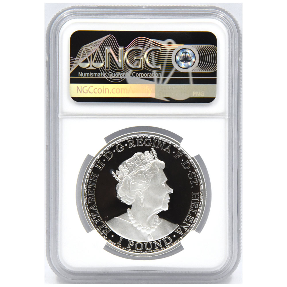 セントヘレナ 2022 エリザベス2世 1ポンド 銀貨 NGC PF 70 ULTRA CAMEO 