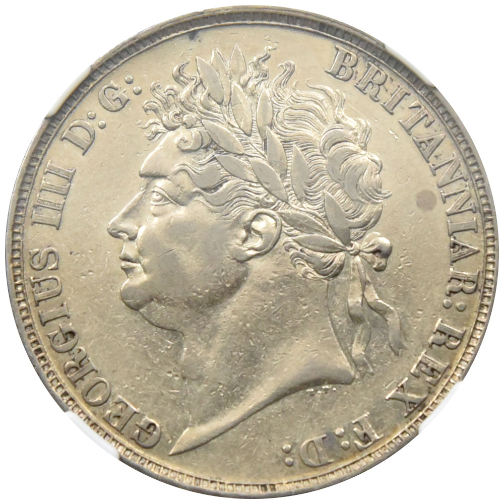 イギリス 1821 ジョージ4世 クラウン 銀貨 NGC XF DETAILS 即位2周年記念 2828841002