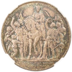 ドイツ プロイセン 1913A 2マルク 銀貨 NGC MS66 ナポレオン撃退100周年記念 3955595037