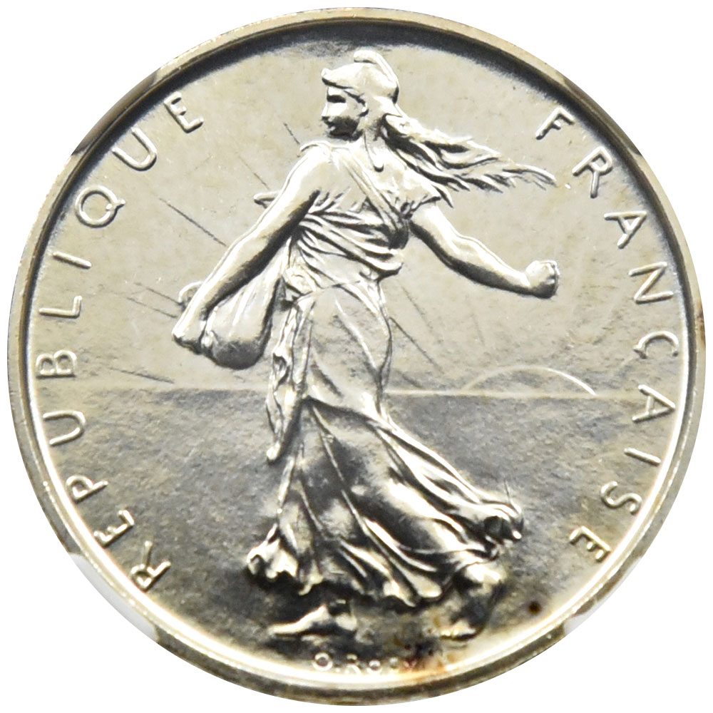 フランス 1965 5フラン 銀貨 NGC MS 66 種を蒔く人 2124411016