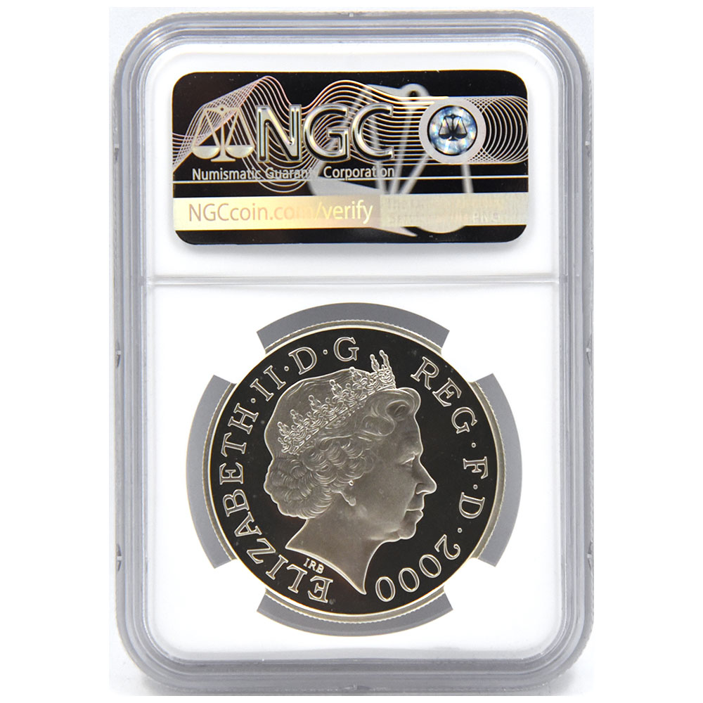 イギリス 2000 エリザベス2世 5ポンド 銀貨 NGC PF 68 ULTRA CAMEO 皇 
