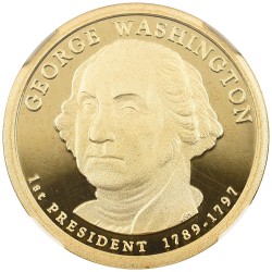 アメリカ 2007 1ドル 黄銅メッキ銅貨 NGC PF69UC アメリカ初代大統領 ジョージ・ワシントン 3121682039