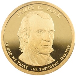 アメリカ 2009-S 1ドル 黄銅メッキ銅貨 PCGS PR69DCAM アメリカ11代大統領 ジェームズ・ノックス・ポーク 49453872