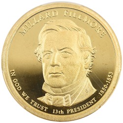 アメリカ 2010-S 1ドル 黄銅メッキ銅貨 PCGS PR69DCAM アメリカ13代大統領 ミラード・フィルモア 48539686