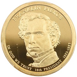 アメリカ 2010-S 1ドル 黄銅メッキ銅貨 PCGS PR69DCAM アメリカ14代大統領 フランクリン・ピアース 49590401