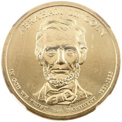 アメリカ 2010 1ドル 地金型 黄銅メッキ銅貨 NGC Other アメリカ16代大統領 エイブラハム・リンカーン 3407535234