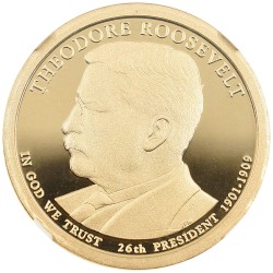 アメリカ 2013 1ドル 黄銅メッキ銅貨 NGC PF70UC アメリカ26代大統領 セオドア・ルーズヴェルト 3777482020