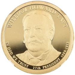 アメリカ 2013 1ドル 黄銅メッキ銅貨 NGC PF70UC アメリカ27代大統領 ウィリアム・ハワード・タフト 3779175077