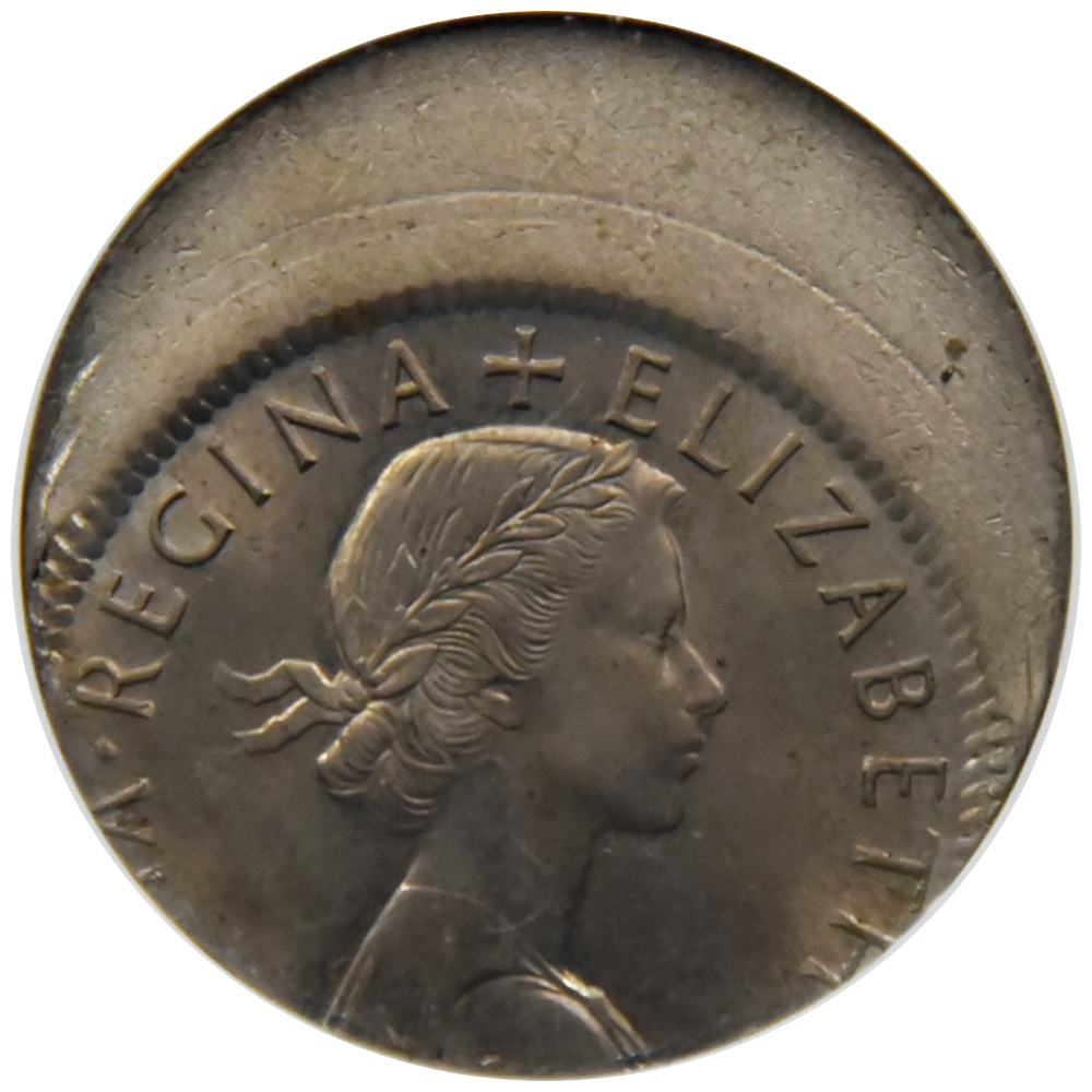 イギリス 1964 エリザベス２世 FLOR 白銅貨 NGC MINT ERROR MS 64 1286779019