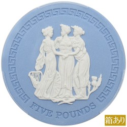 トリスタンダクーニャ 2018 エリザベス2世 5ポンド 陶貨 PCGS MS70 ウェッジウッド ジャスパーウェア スリーグレーセス 88466305