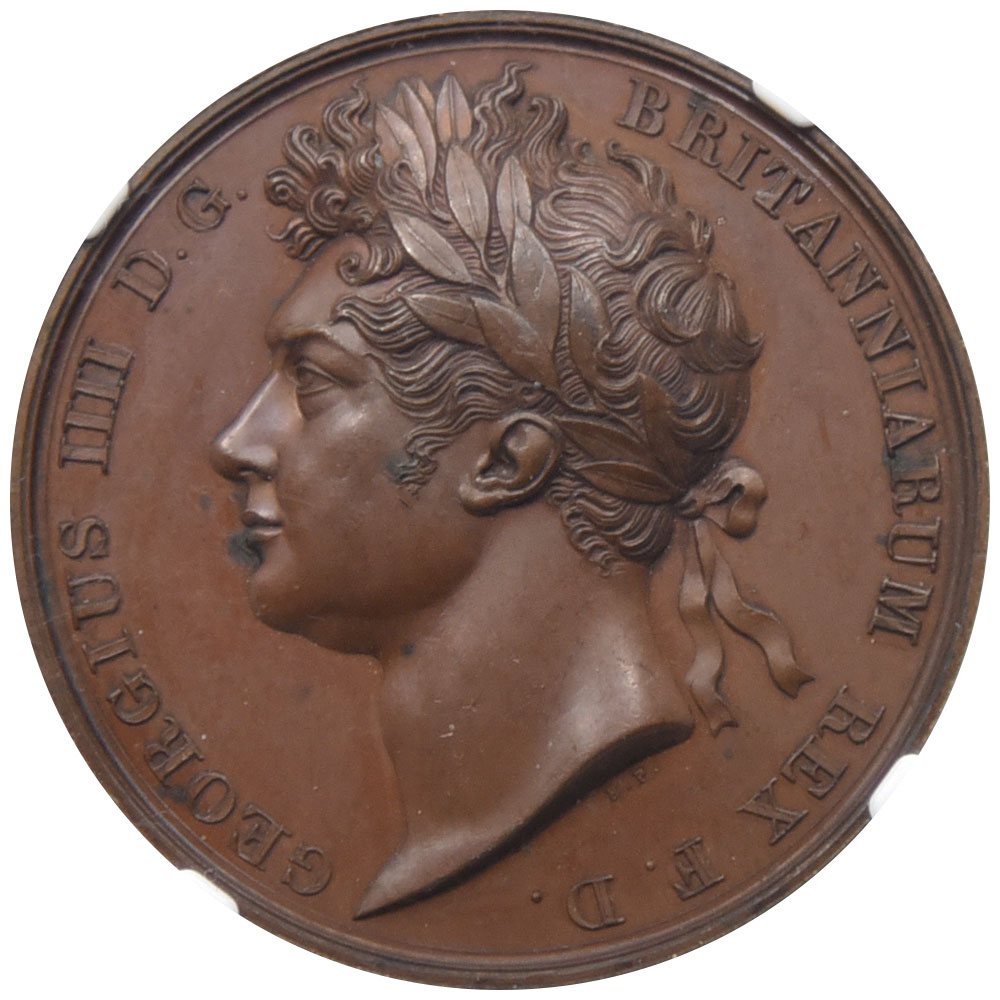 イギリス 1821 ジョージ4世 メダル 銅貨 NGC MS63BN ジョージ4世戴冠 6321313003