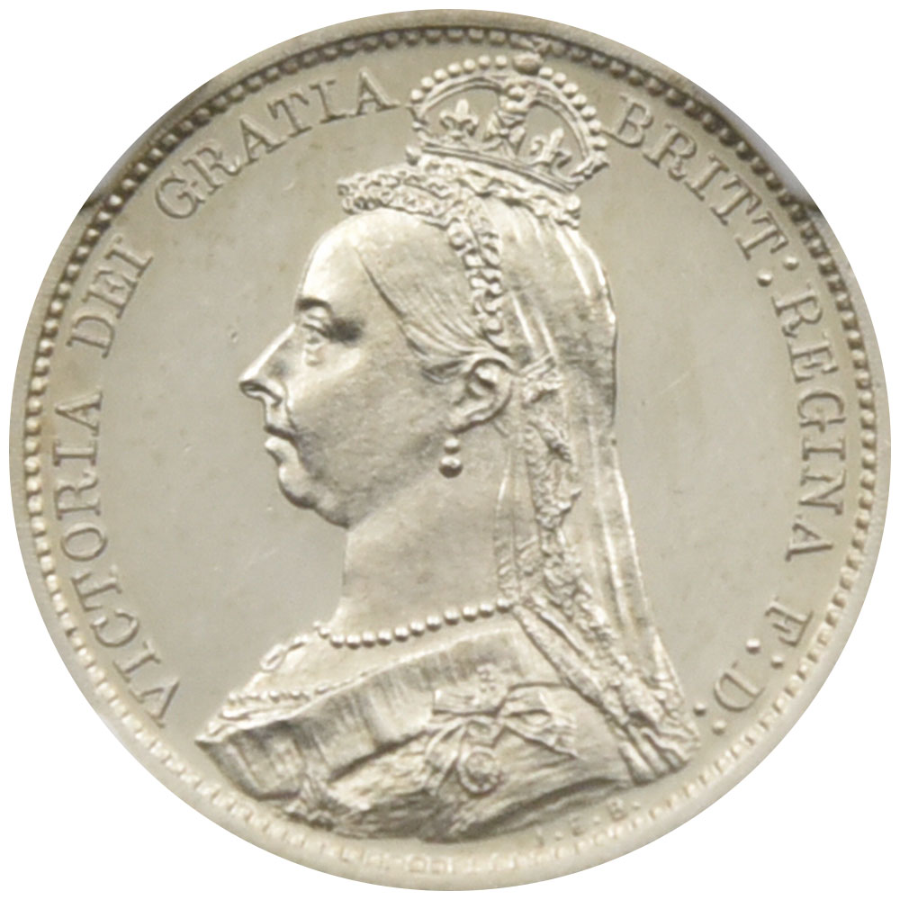 イギリス 1887 ヴィクトリア女王 6ペンス 銀貨 NGC PF62CAMEO ジュビリーヘッド 6618854002