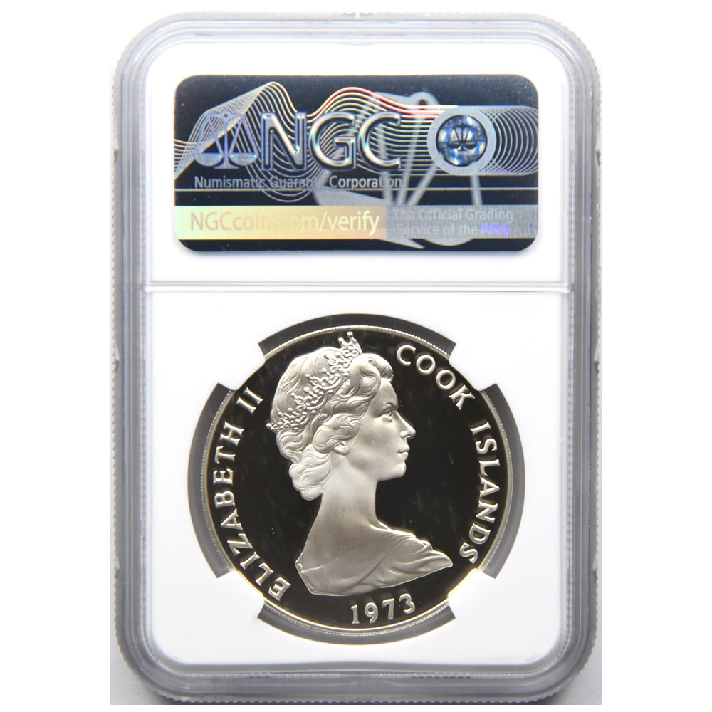 クック諸島 1973 エリザベス２世 S$2 銀貨 NGC PF 69 ULTRA CAMEO コロネーションアニバーサリー 5925197007