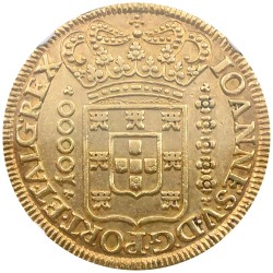 ブラジル 1725M 10000レイス 金貨 NGC AU55 2785916007