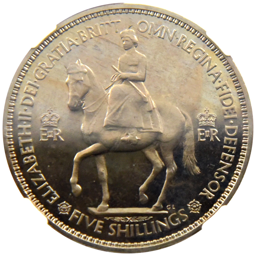 イギリス 1953 エリザベス2世 クラウン白銅貨 NGC PF 66 エリザベス2世戴冠記念 2876467016